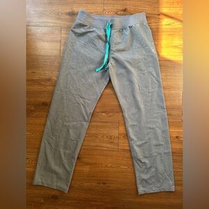 Figs Gray Joggers with Teal Accent